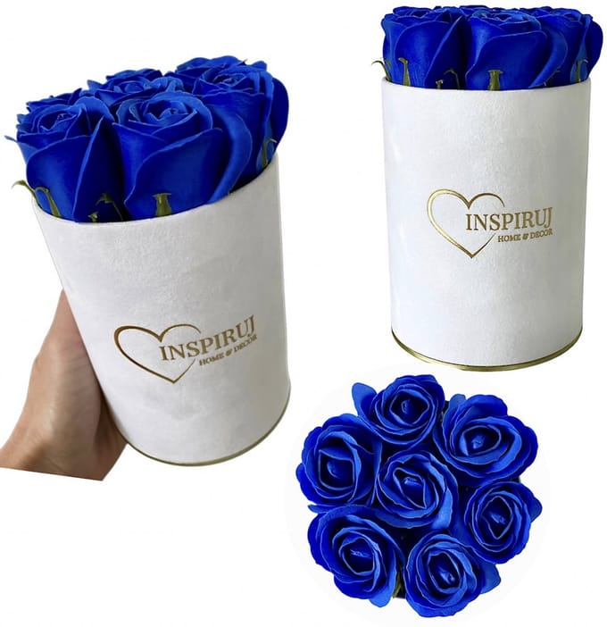 Inspiruj - Flowerbox - Witte Doos - Rozen van Zeep - Granat