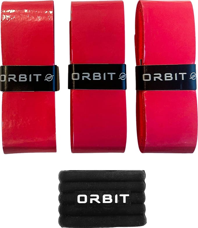 Orbit Padel Rode Overgrip - Padelracket - padel - 3 stuks inclusief rubberen ring