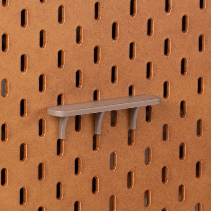 Standaard plankje vlak voor Ikea Skadis Pegboard 12x2,5 cm - Zilver - Display
