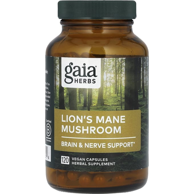 Gaia Herbs, Hericium Mane paddenstoel, 120 vegetarische capsules