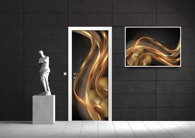 Golden Swirl Abstrakt Photo Wallcovering