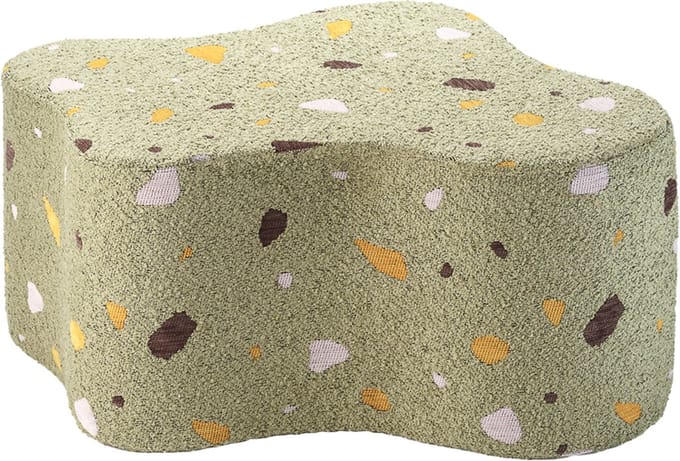 Wigiwama Teddy Cloud Pouffe / Poef - Ø40x25cm - Terrazzo Moss