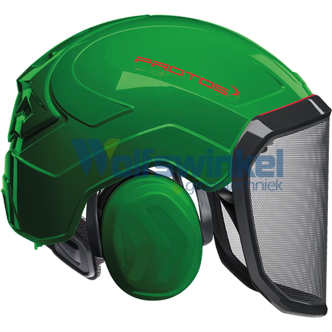 Protos helm vizier & oordop groen
