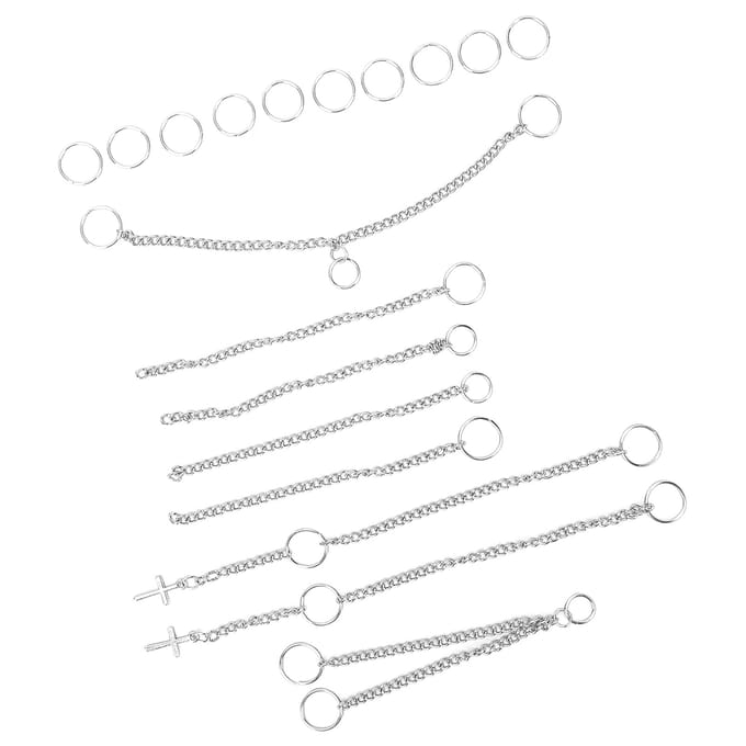 Haarvlechtringen Punkstijl DIY Haarversiering Dreadlocks Ring Haarring Kettingen white