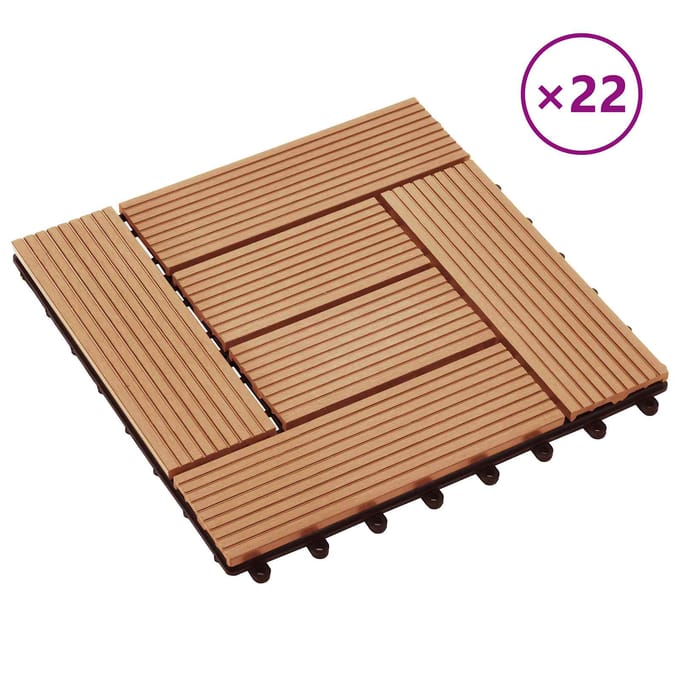 vidaXL - Terras - Tegel - 22 - st - Teakhout - 30 - x - 30 - cm - WPC