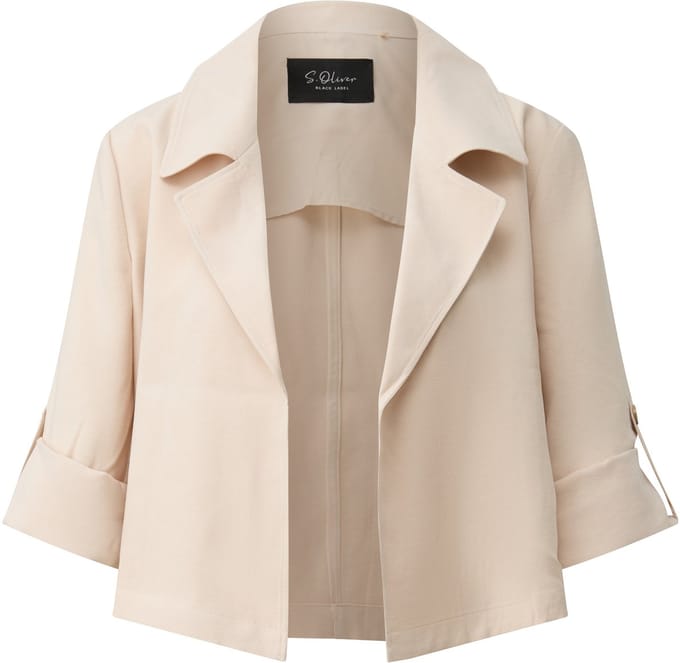 slim fit korte blazer van viscosemix