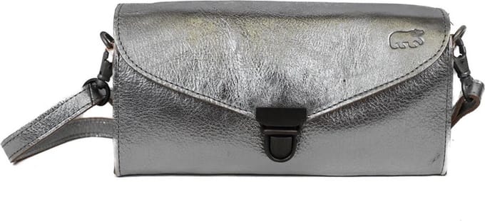 Bear Design Pascalle Leren Clutch / Enveloptas - Zilver
