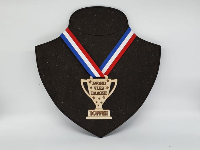 Trofee / Beker 10x8cm avondvierdaagse blank berken