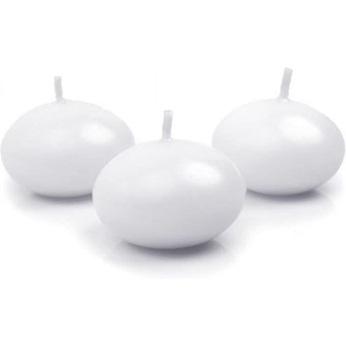 Partydeco - Floating Candle Disc White (50st)
