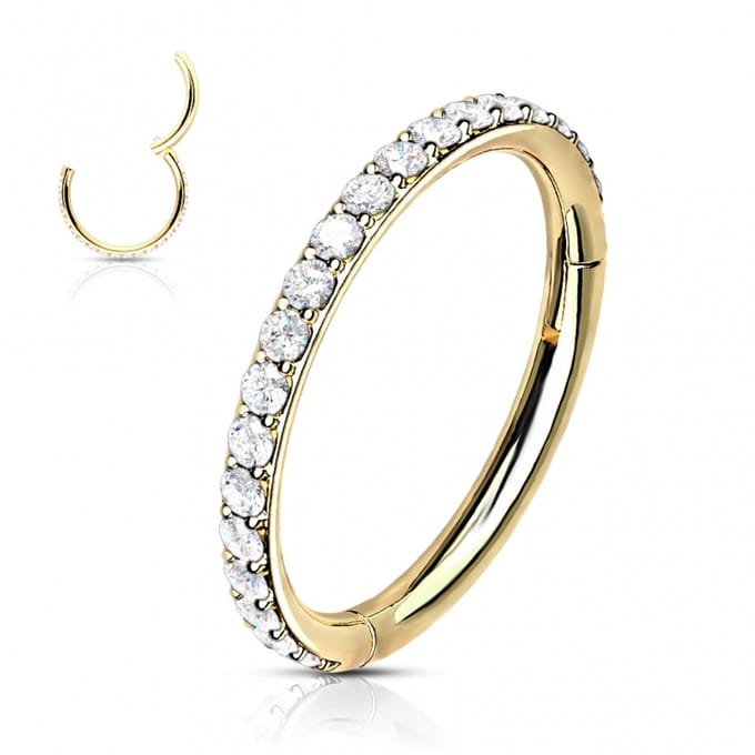 Piercing PVD high quality single CNC 1.2x8 - goud - LMPiercings