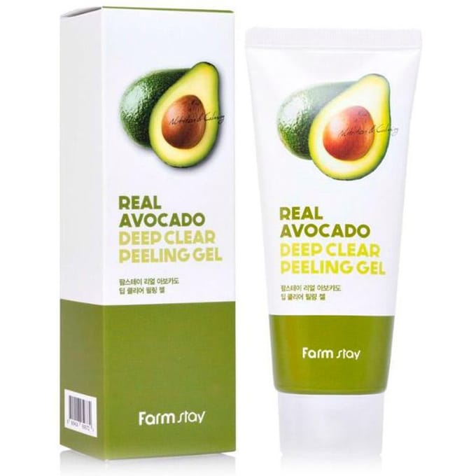 Farm Stay Gel Peeling Nettoyant Profond à l'Avocat Réel 100ml + CADEAU ALEATOIRE white