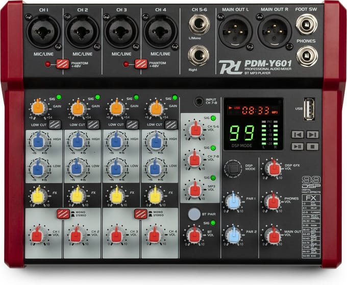 Power Dynamics PDM-Y601 mixer - 6 kanaals mengpaneel met Bluetooth