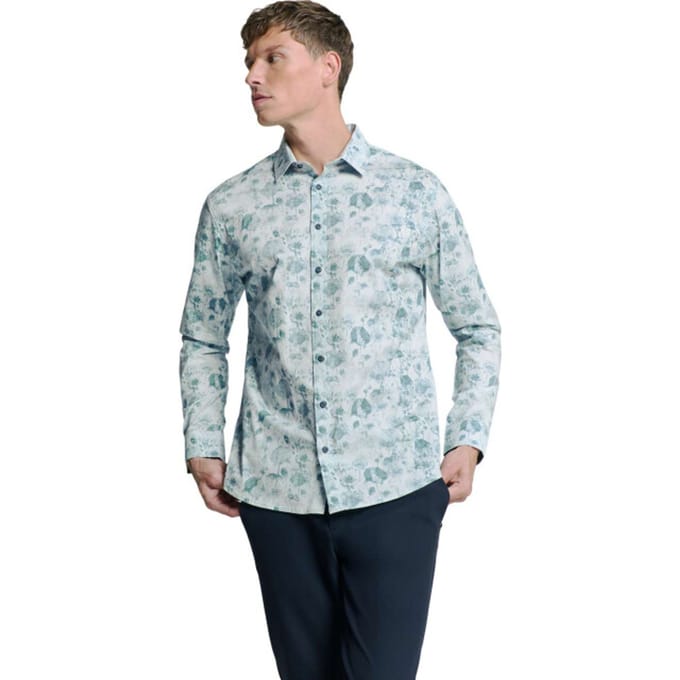 No Excess Shirt Stretch Allover Printed Chalk Größe: S | Business hemden Outlet | Herren