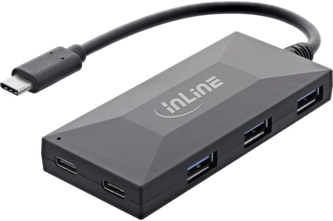 InLine USB hub (USB-A/USB-C) | 3x USB-A + 2x USB-C | USB3.0 5 Gbps | 0,15 meter