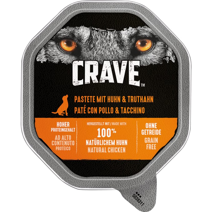 Crave Adult Pastei Hondenvoer  - 7 x 150 g Kip & Kalkoen