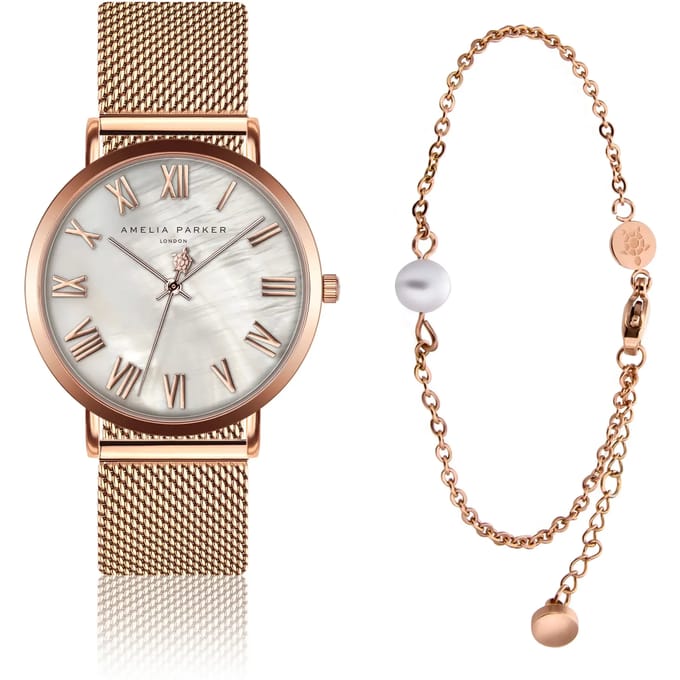 Dameshorloge en armband Amelia Parker Classique