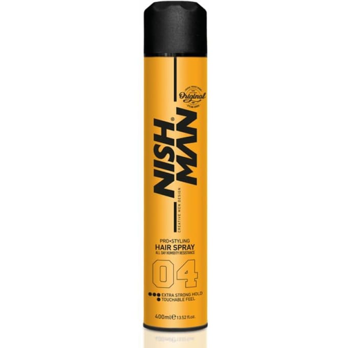 Nishman 04 Extra Strong Haarspray 400 ml - Sterke Fixatie - Haarlak voor Mannen