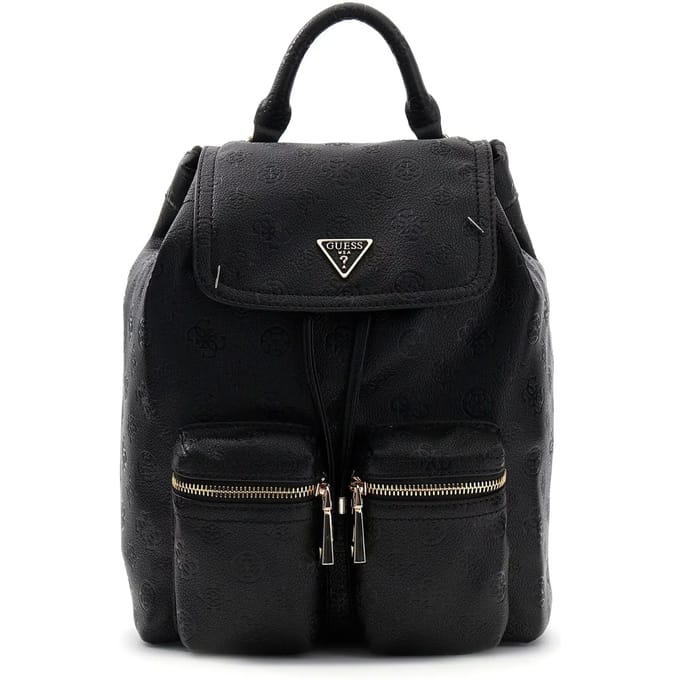 GUESS vrijetijdsrugzak rugzak Manhattan II Flap Backpack Stone Logo crème