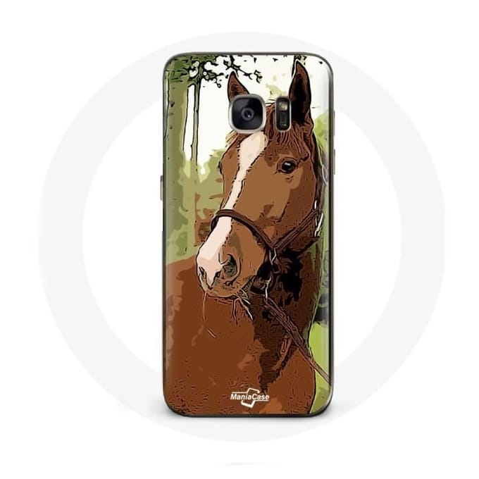 Coque - Samsung - Galaxy S7 - Marron - Race de cheval - Rigide marron