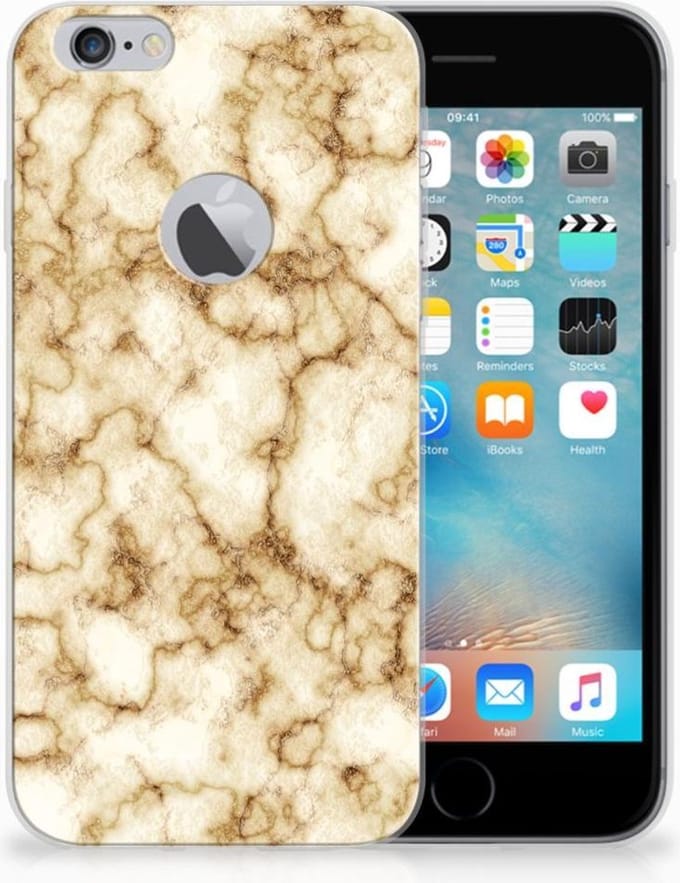 Apple iPhone 6 Plus | 6s Plus TPU Siliconen Hoesje Marmer Goud