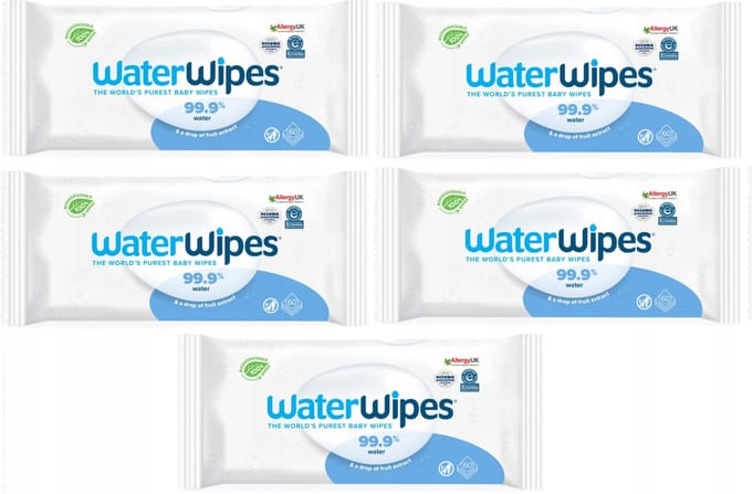 WATERWIPES Set van 5 verpakkingen van 60 doekjes