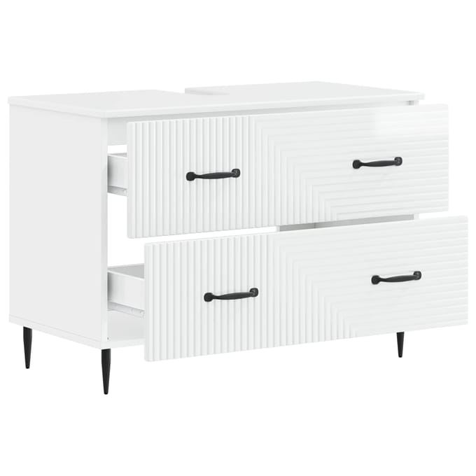 vidaXL - Wastafel - kabinet - voor - de - badkamer - HAARLEM - Hoogglans - Wit