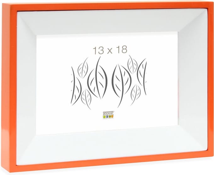 Deknudt Frames fotolijst S67DK3 P2 - dubbelzijdig - oranje - wit - 13x18