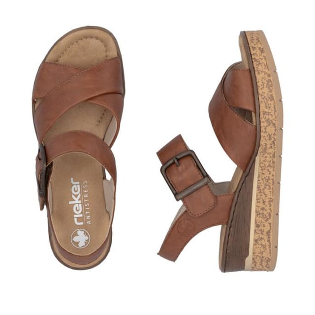 Rieker Sandalen Hak Sandalen Hak - Cognac - Maat 39