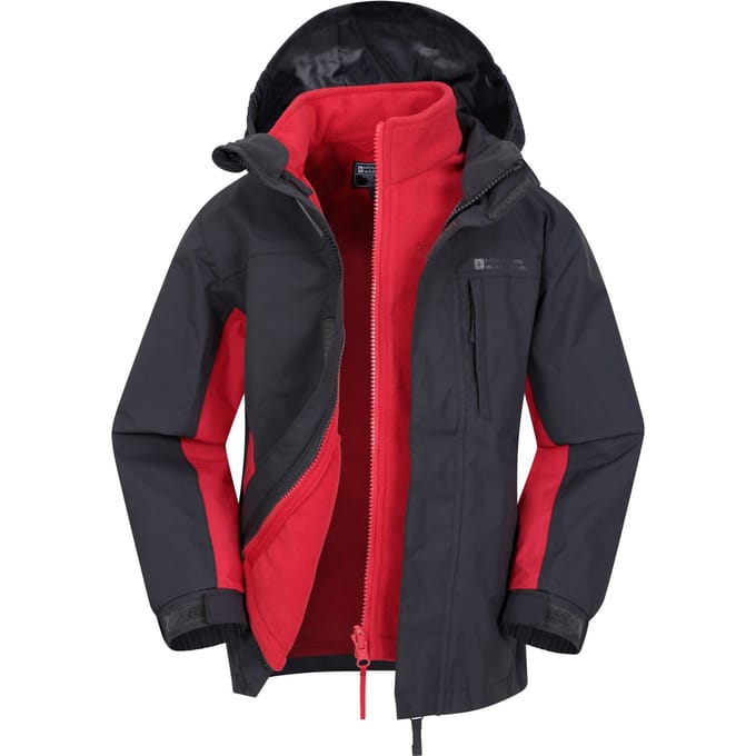 Mountain Warehouse Kinder/Kids Cannonball 3 in 1 Waterdichte Jas (Grijs)