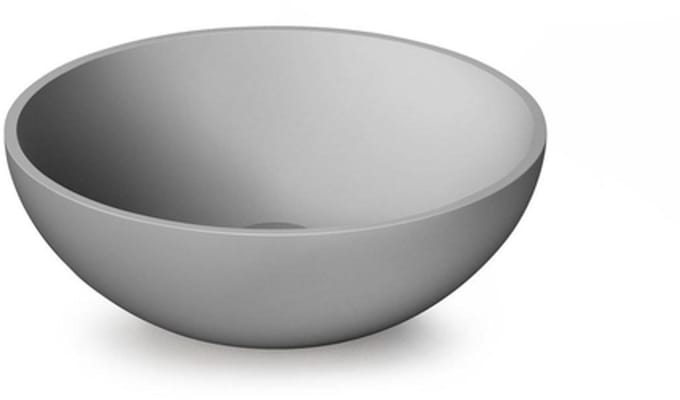 Zeza Element Waskom - 41x41x14cm - solid surface - mat licht grijs