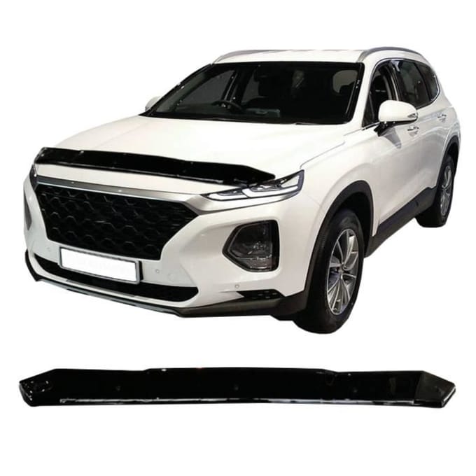 Motorkap Deflector - SCOUTT - Hyundai Santa Fe 4 - ABS - Eenvoudige Installatie - Zwart zwart