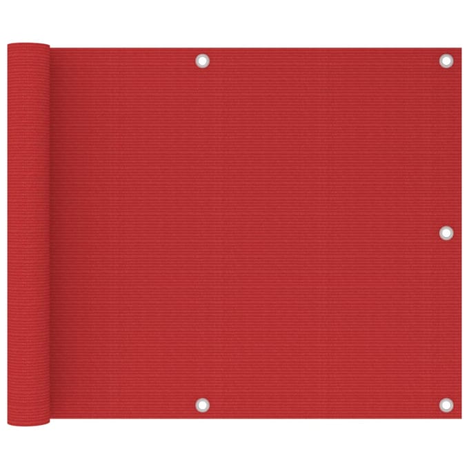 vidaXL - Balkonscherm - 75x600 - cm - HDPE - rood