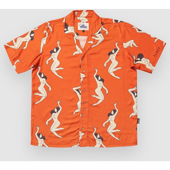 The Dudes Ladies Red Hawaiian Shirt patroon