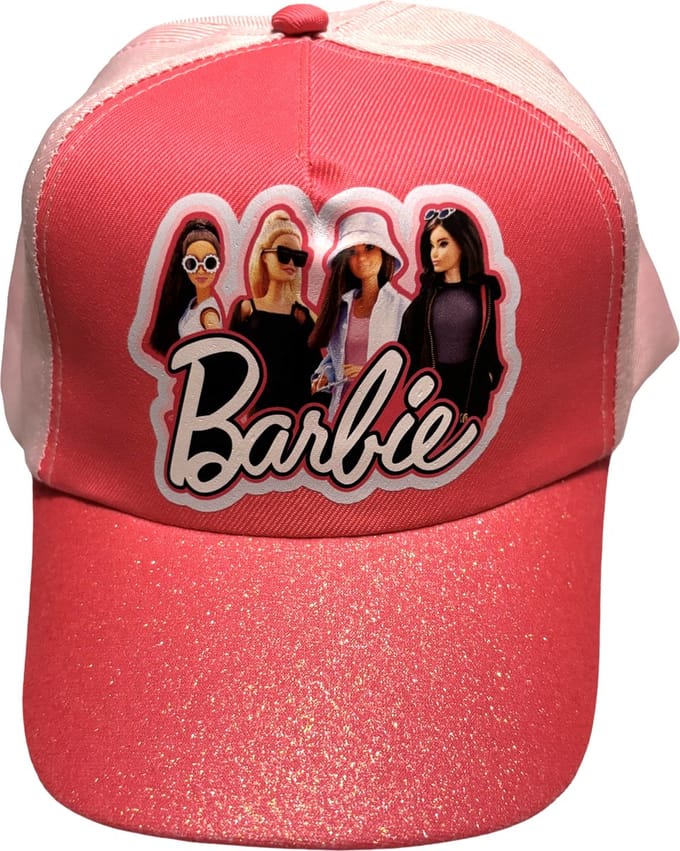 Barbie - Pet - Glitter - Baseball pet - Roze - Kinderen - Maat 110 - 128
