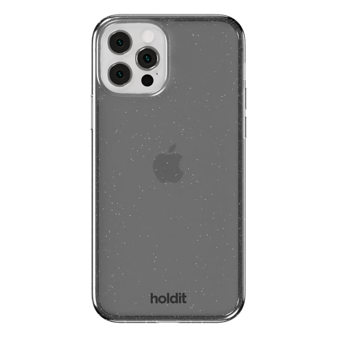 Holdit Glitter Case geschikt voor Apple iPhone 12 (Pro) - Zwart