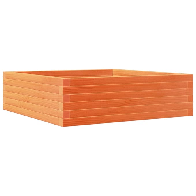 vidaXL - Plantenbak - 80x80x23 - cm - massief - grenenhout - wasbruin