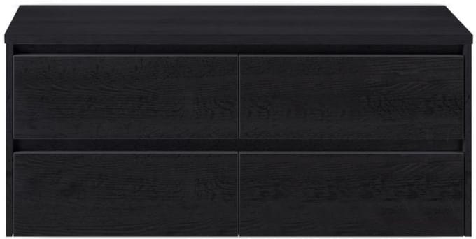 Dante Badmeubelset 120 cm - 4 Laden Black Oak - Wastafelbovenblad