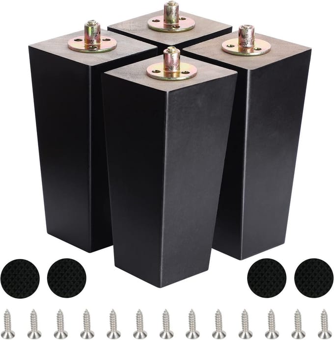 Houten vierkante meubelpoten set van 4 - moderne stijl voor meubels