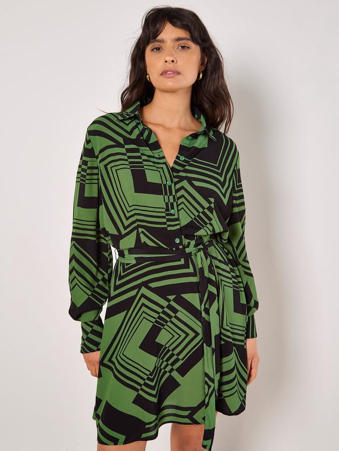 Mini-jurk met geometrische vierkanten
