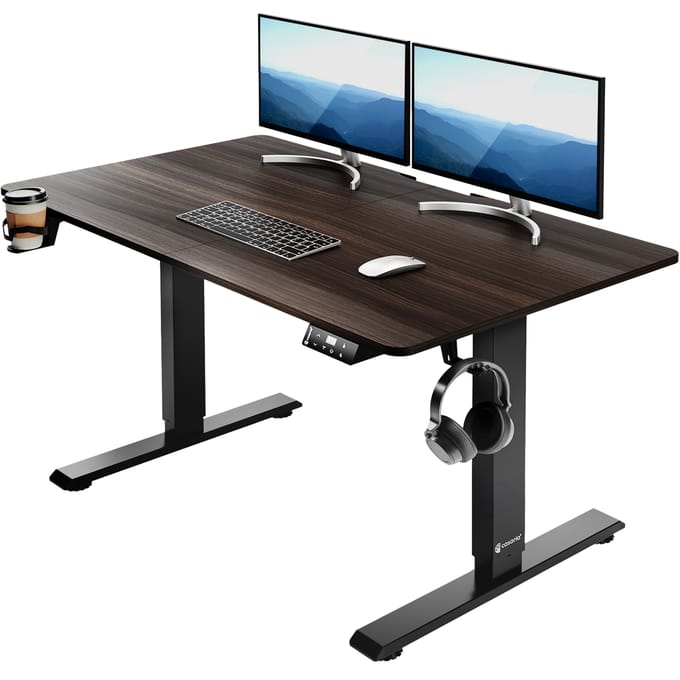 Casaria Zit Sta Bureau – Hoogte Verstelbaar Elektrisch - 110x60cm Bruin