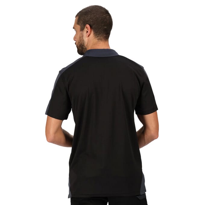 Regatta Herencontrast Coolweave Polo Shirt (Zwart/Seal Grijs)