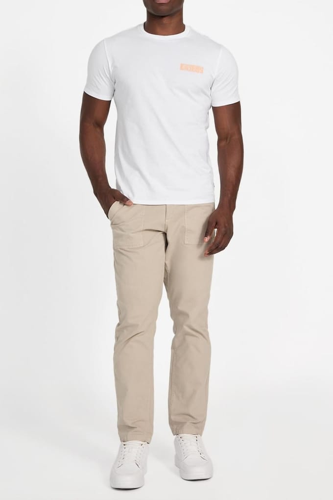 GUESS Ss Bsc Painters Tee Pure White/energy Pe Taglia: M | Magliette basic Outlet | Uomo | Bianco