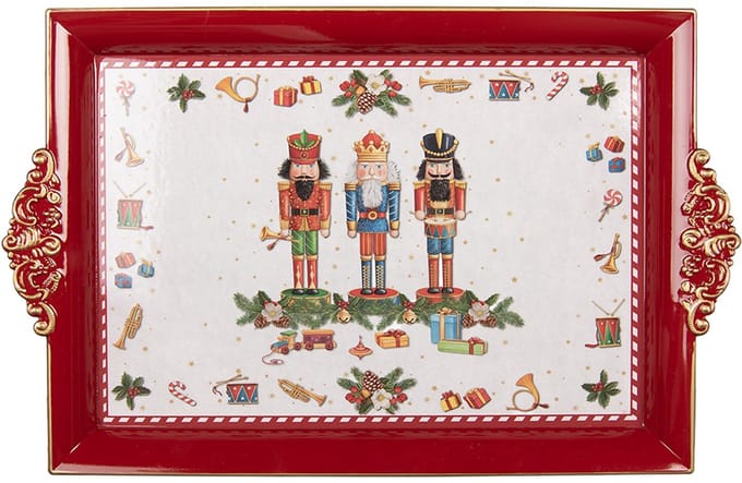 Clayre & Eef Dienblad 41x26x3 cm Rood Kunststof
