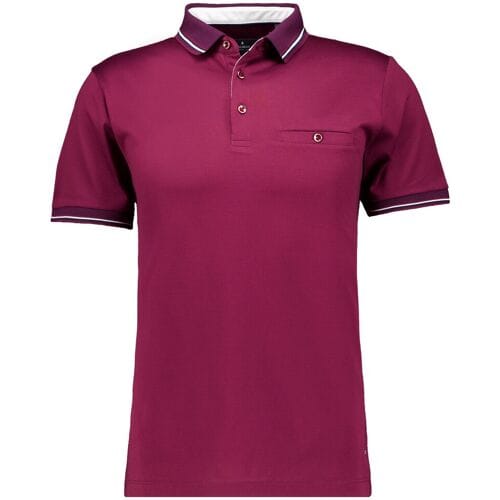 Ragman Polo Uni Contrast Detail Mercerized Cotton Mulberry / male