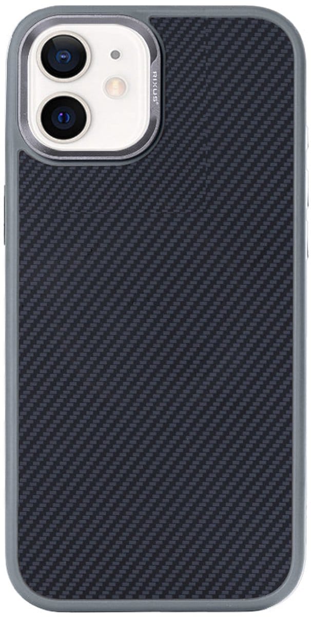 Rixus Mag Carbon With MagSafe For Apple iPhone 12, 12 Pro Titanium Grey