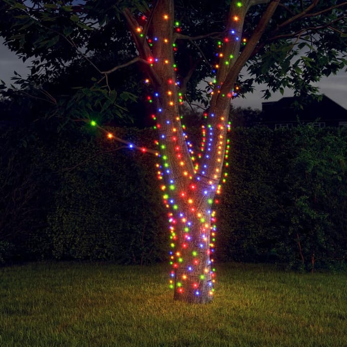 vidaXL - 5 - st - Lichtslinger - met - 200 - LED's - solar - binnen/buiten - meerkleurig