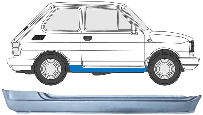 Volledige dorpel voor Fiat 126p 1972-2000 / Rechts