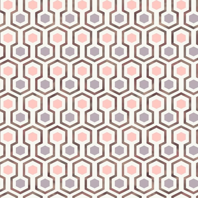 Noordwand - Good - Vibes - Behang - Hexagon - Pattern - roze - en - paars