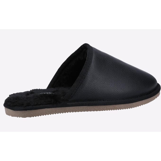 Hush Puppies Heren Coady Leren Slippers (Zwart)