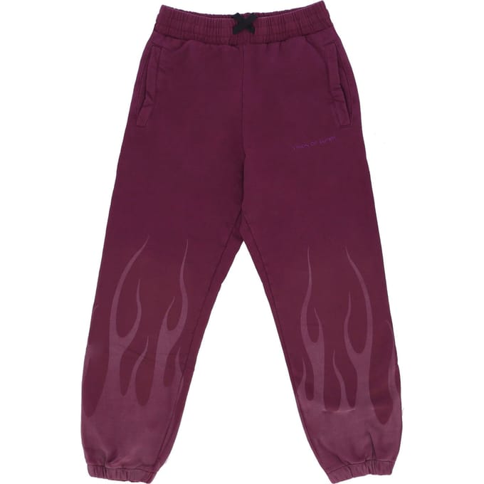 Fleece trainingsbroek voor heren Corrosive Flames-broek Grape Wine